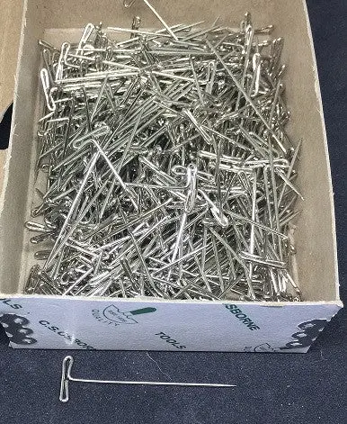 Standard Steel T-Pins – 1/2-Pound Bulk Box For Upholstery 1