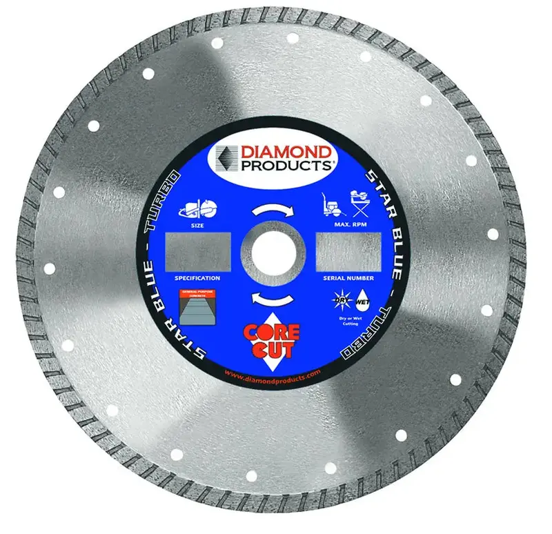 Star Blue 4" Turbo Diamond Blade – 0.080" Kerf, High-Speed Cutting For Concrete & Masonry 1