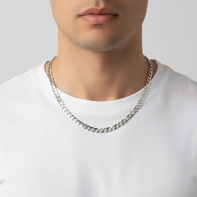 Sterling Silver 24-Inch Curb Link Necklace Chain 1