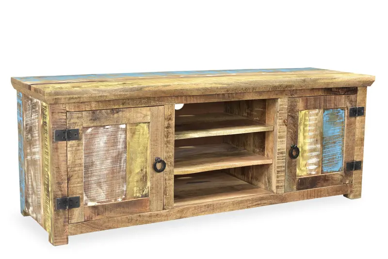 Suman Mango Wood Tv Console – Spacious Media Storage Unit 1