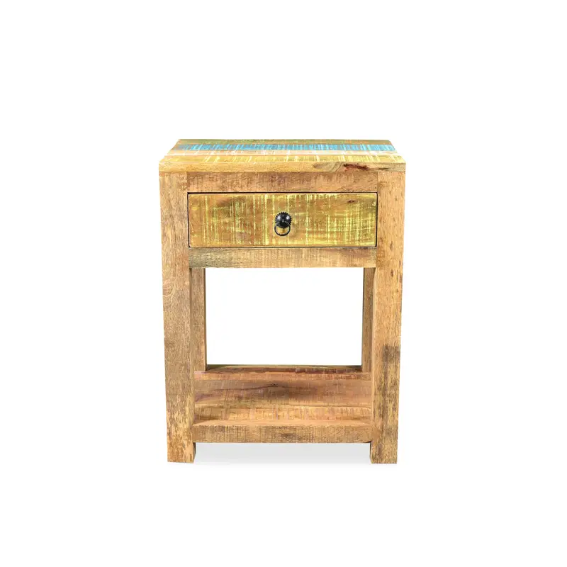 Suman Rustic Mango Wood End Table 1