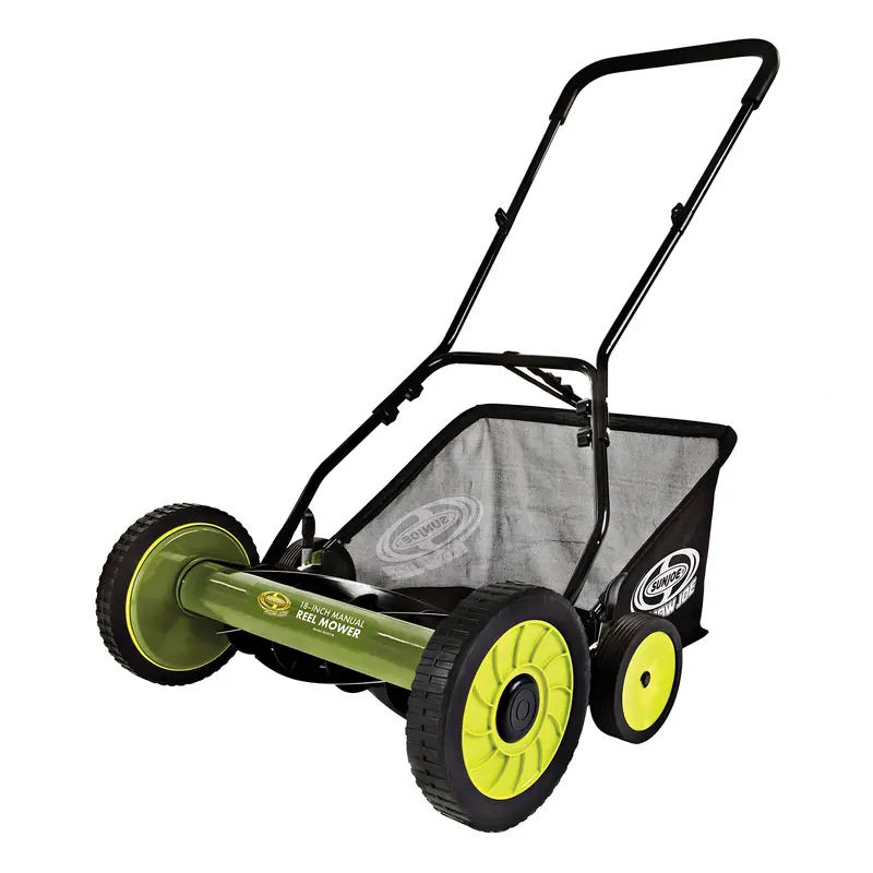 Sun Joe Mj501M 18-Inch Manual Reel Lawn Mower With Grass Collection Bag 1