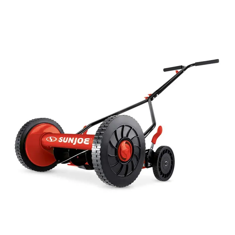 Sun Joe Mj503M-Red 14-Inch Quad-Wheel Manual Reel Mower (9 Adjustable Heights) 1