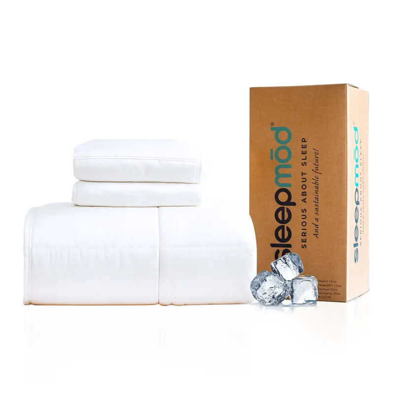 Temperature-Regulating Eucalyptus Silk Comforter Set With Pillow Shams 1