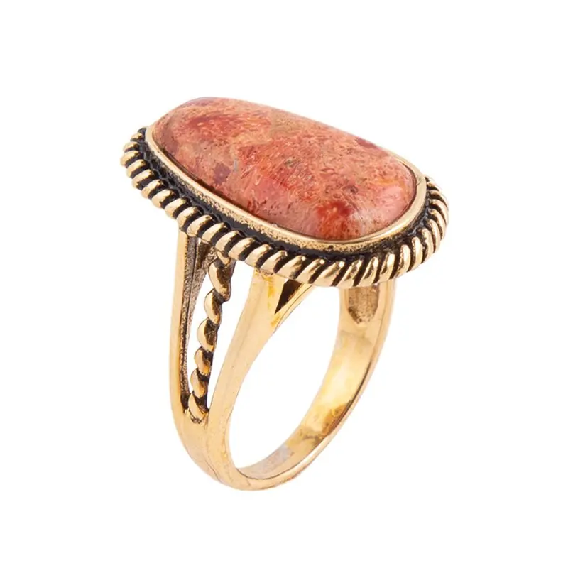 Textured Sponge Coral Band Ring In Bronze 1