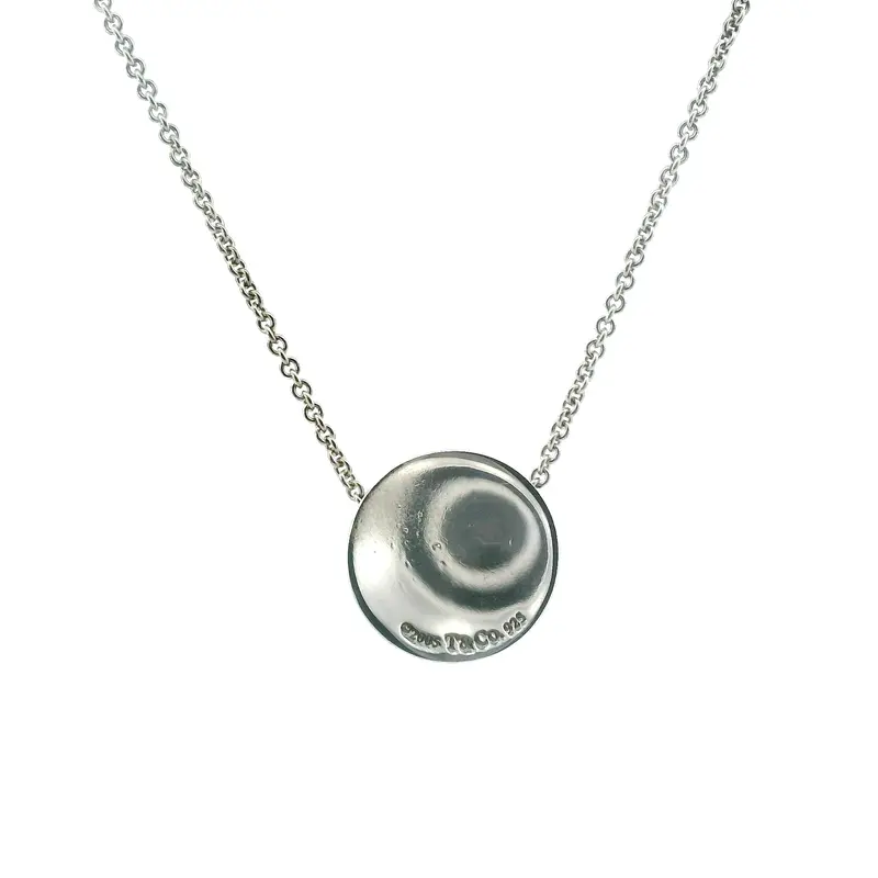 Tiffany & Co. Sterling Silver 1837 Concave Circle Charm Necklace 1