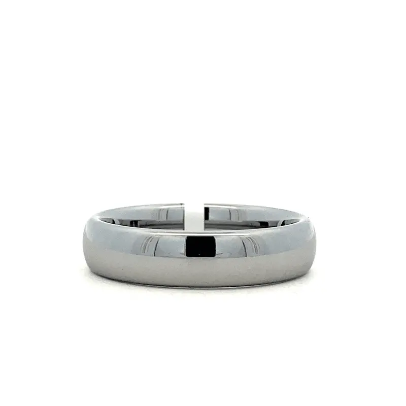 Tungsten Carbide Mens Ring – Minimalist Round Edge Design 1
