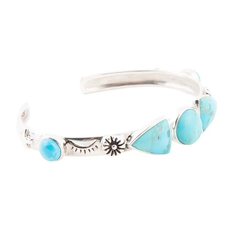Turquoise And Sterling Silver Wide Cuff Bracelet 1