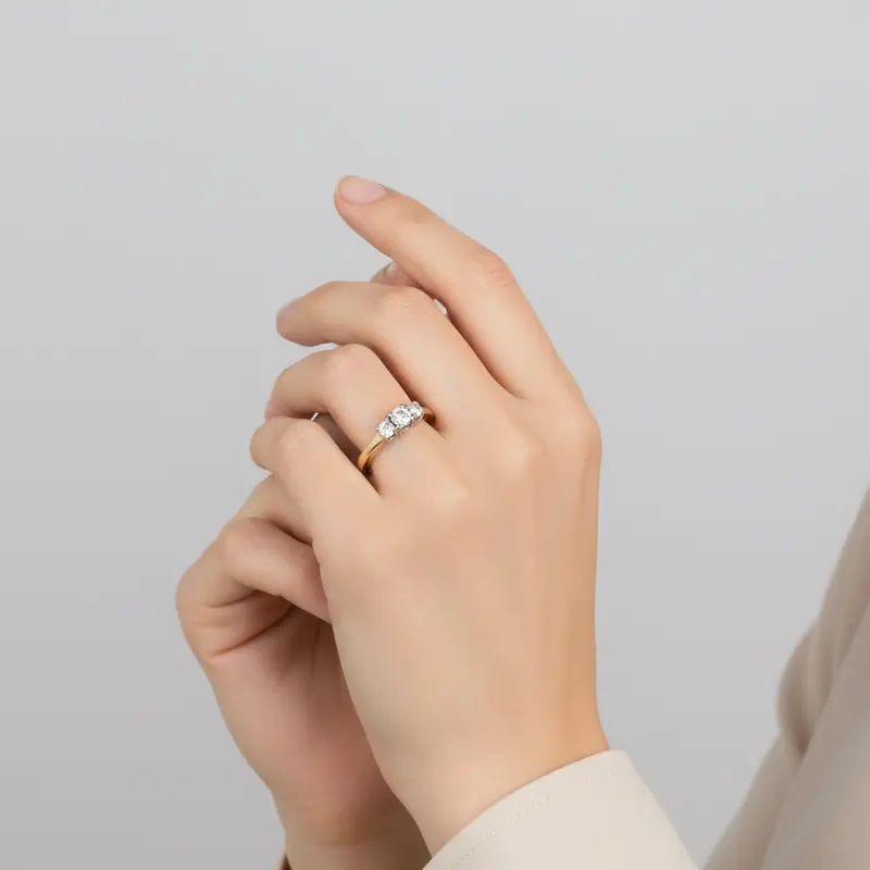 Two-Tone Diamond Ring In 14K Yellow And White Gold (0.45 Ct) 1