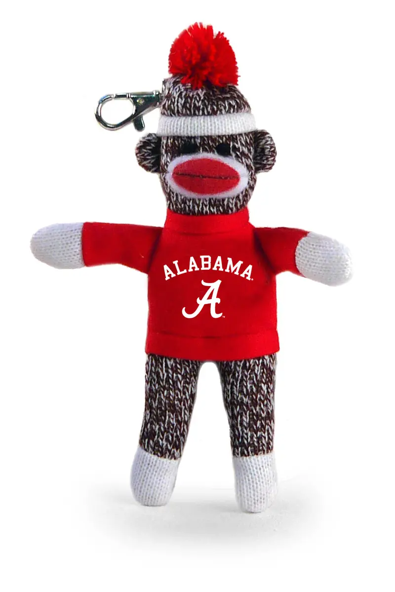 University Of Alabama Sock Monkey Keychain – 4" Crimson Tide-Themed Trinket 1