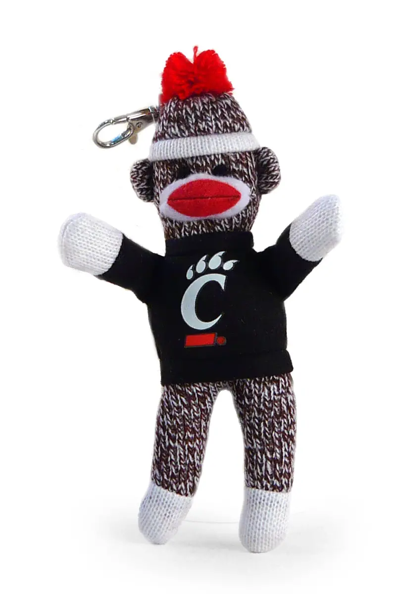 University Of Cincinnati Sock Monkey Keychain – 4" Bearcat-Spirited Key Fob 1