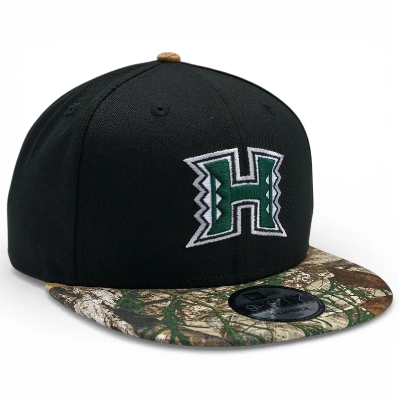 University Of Hawaii Black Snapback With Real Tree Camo Accents – New Era 9Fifty 1