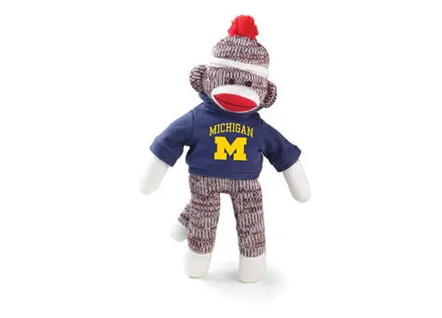 University Of Michigan Sock Monkey Plush Toy 1