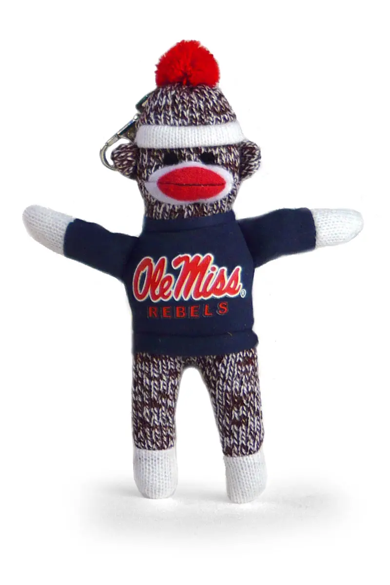 University Of Mississippi Sock Monkey Keychain – 4-Inch Ole Miss Inspired Accessory 1