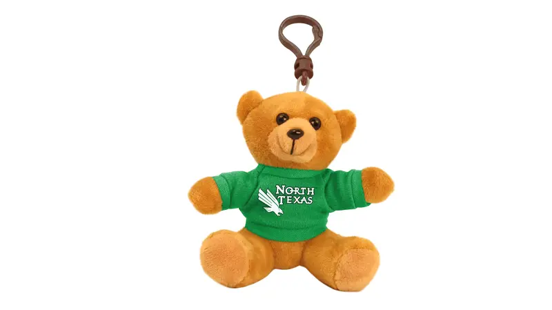University Of North Texas Bear Keyring – 4" Furry Mascot Key Fob 1