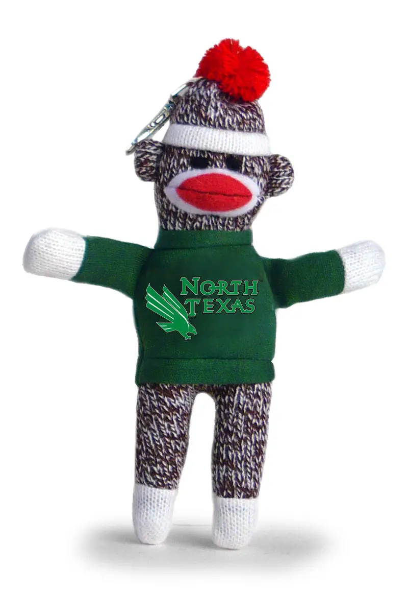 University Of North Texas Sock Monkey Keychain – 4" Unique Collegiate Accessory 1