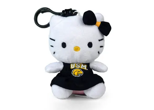 University Of Southern Mississippi Hello Kitty Keychain – 4" Golden Eagles Spirit Item 1