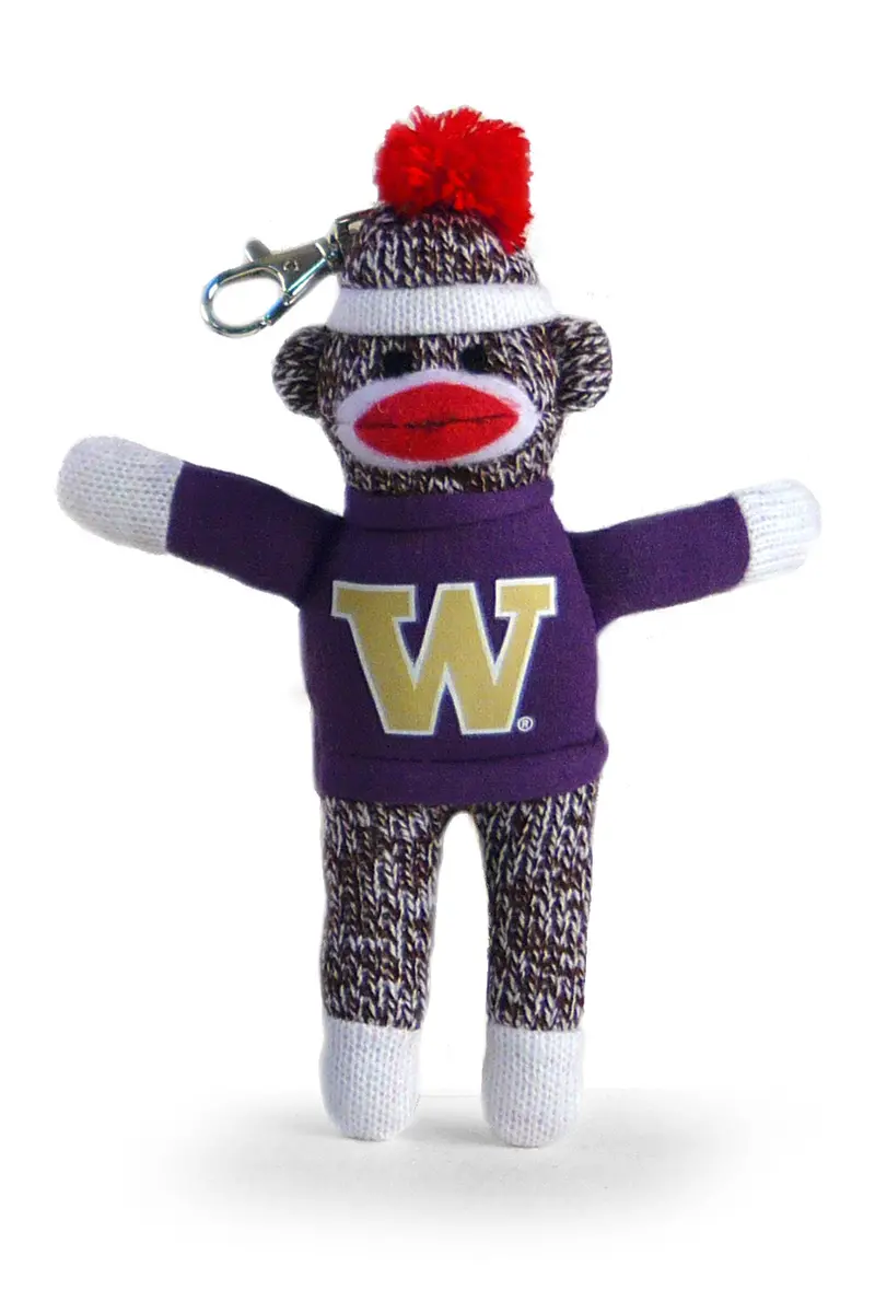University Of Washington Sock Monkey Keychain – 4" Huskies-Fan Gift 1