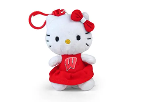University Of Wisconsin Hello Kitty Keychain – 4-Inch Badger Nation Charm 1