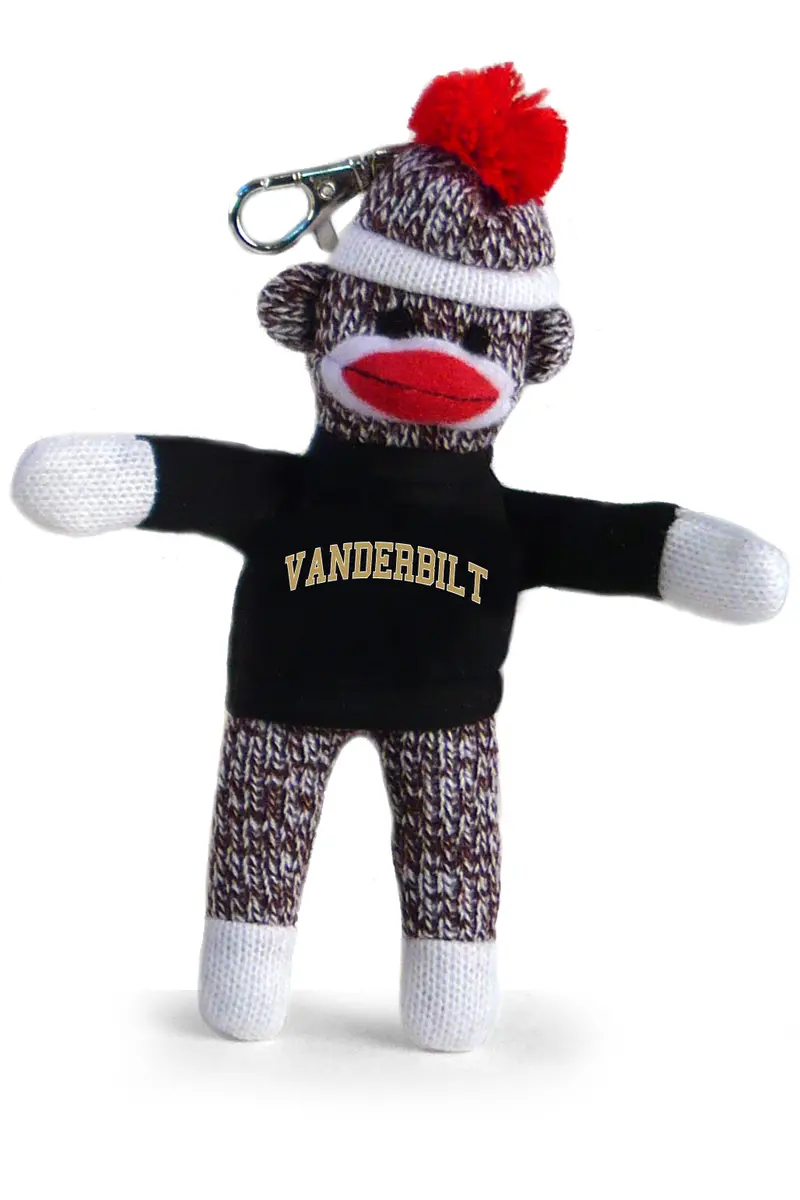 Vanderbilt Commodores Sock Monkey Keychain – 4-Inch Sec Spirit Key Fob 1