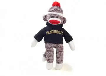 Vanderbilt University Sock Monkey Commodore Mascot Plush 1