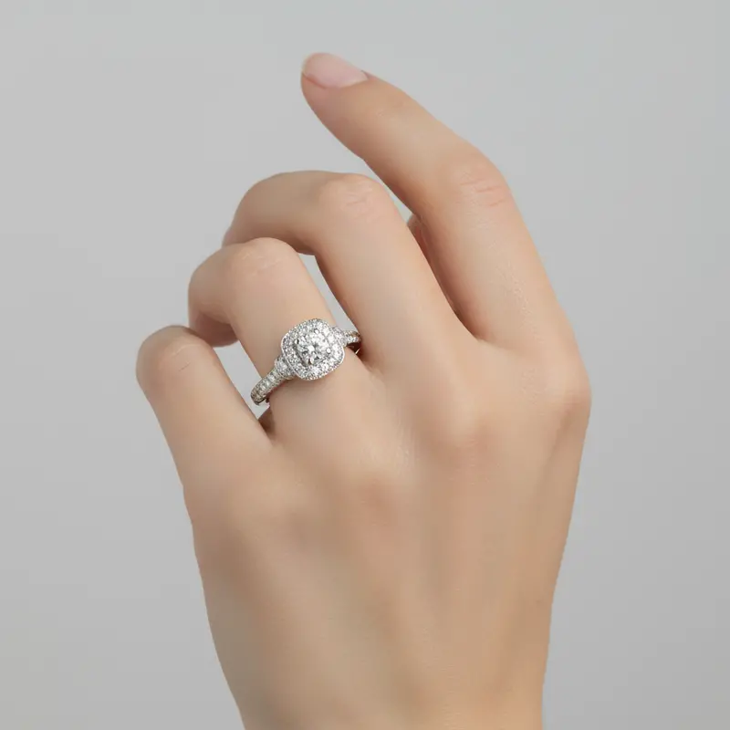 Vera Wang 'Love' Ring With Diamonds And Sapphires In 14K White Gold (0.70 Ct) 1