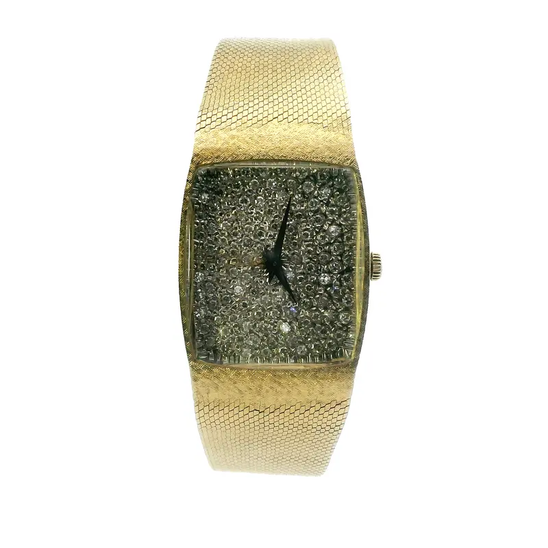 Vintage-Inspired 14K Yellow Gold Longines Ladies Watch With Diamonds – 1.75Ct Total 1