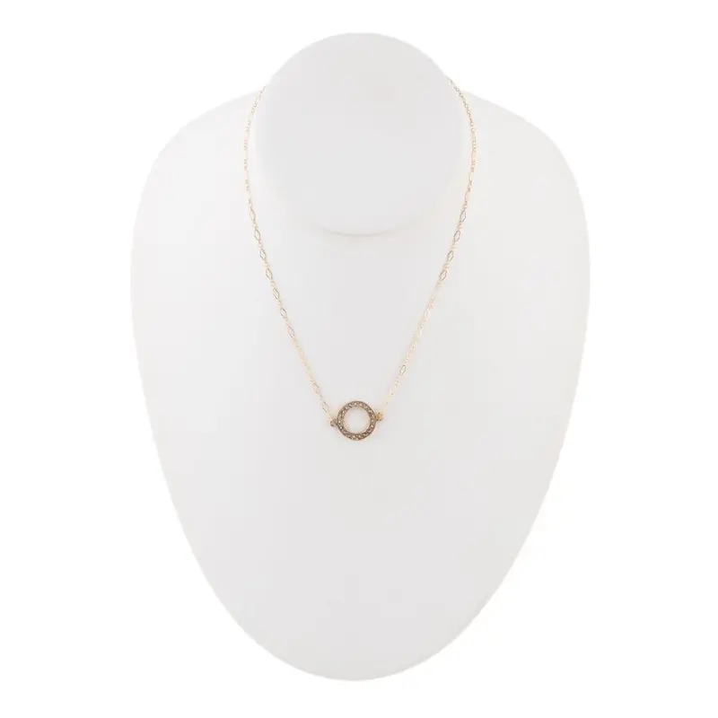 Vintage-Style Marcasite Pendant On Bronze Chain 2