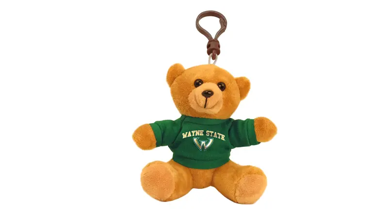 Wayne State University Warriors Keychain – 4" Bear-Charm Pendant 1