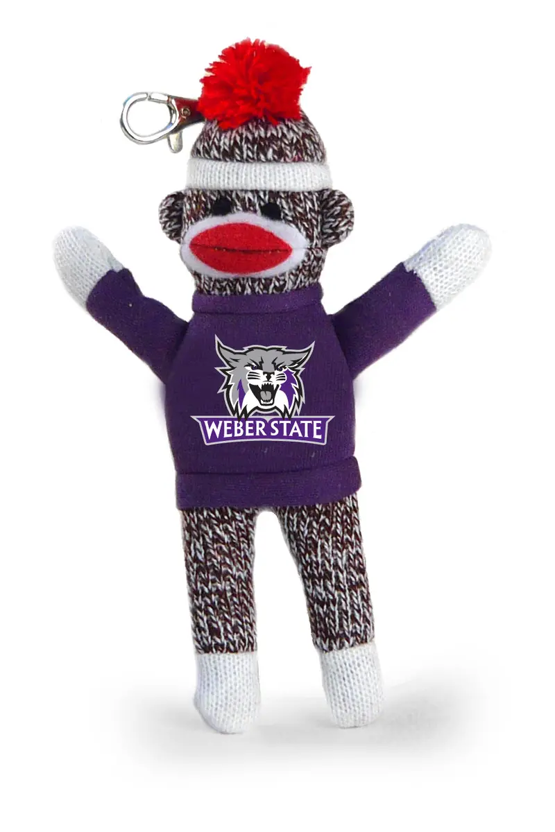 Weber State University Sock Monkey Keychain – 4" Utah-Based School Keychain 1