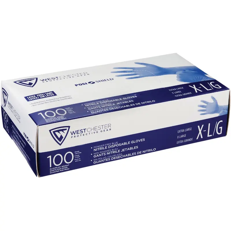 West Chester Posi Shield Nitrile Disposable Gloves – Xl, Textured Fingertips, 100-Pack 1
