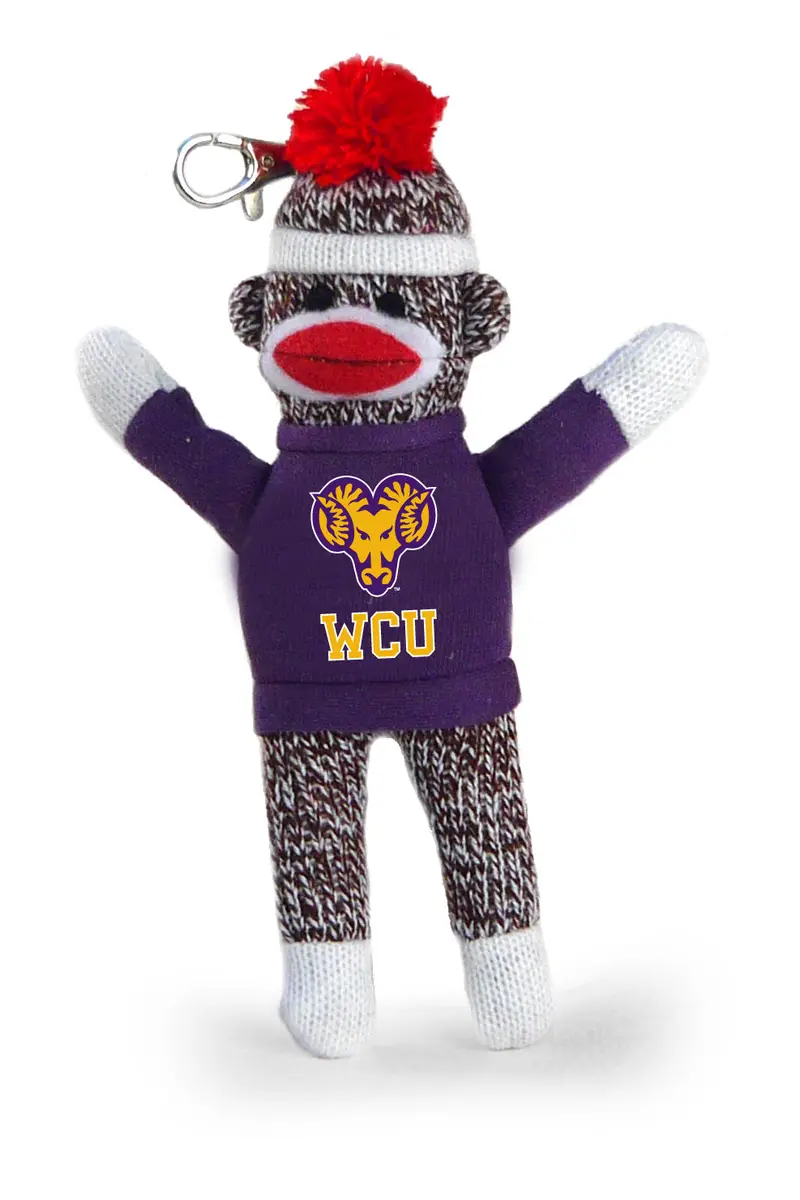 West Chester University Sock Monkey Keychain – 4-Inch Plush Charm 1