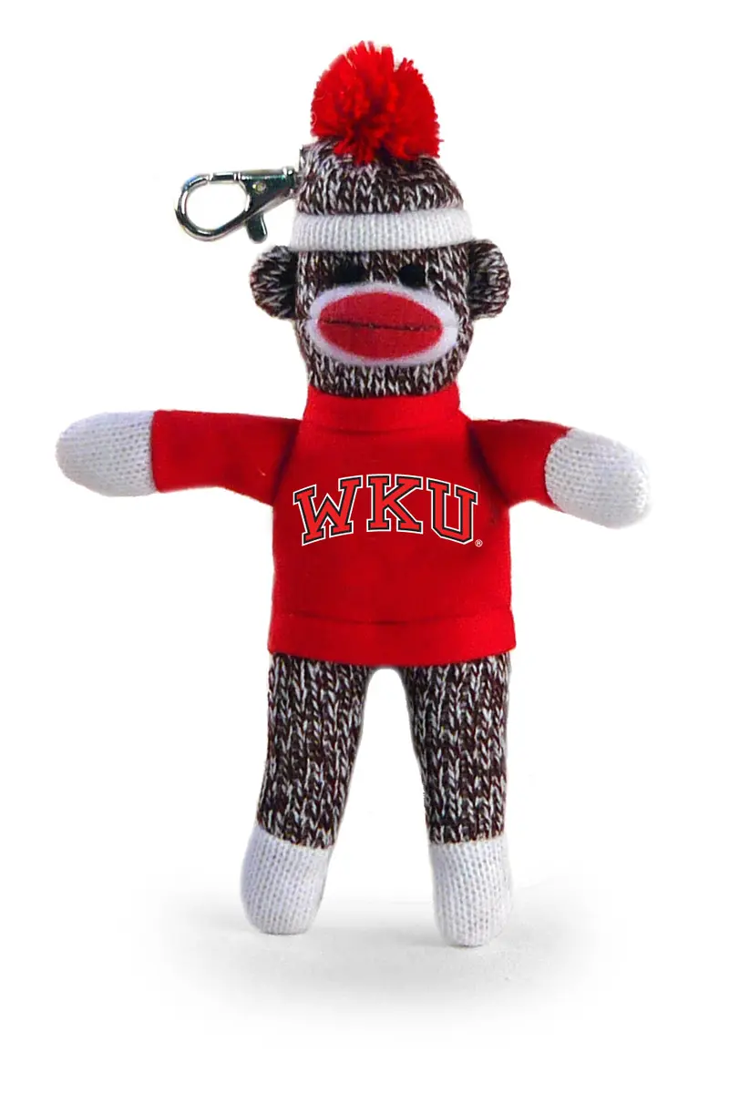 Western Kentucky University Sock Monkey Keychain – 4" Hilltopper-Themed Keychain 1