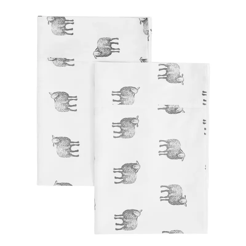 Whimsical Sheep-Printed Pillowcase Pair 1