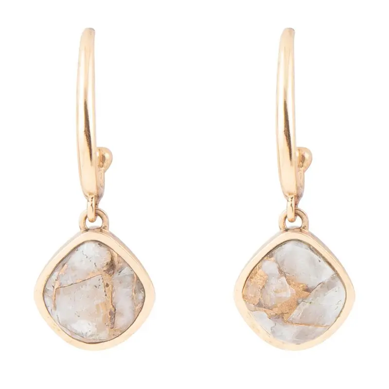 White Calcite Drop Earrings With Gold-Tone Hooks 1