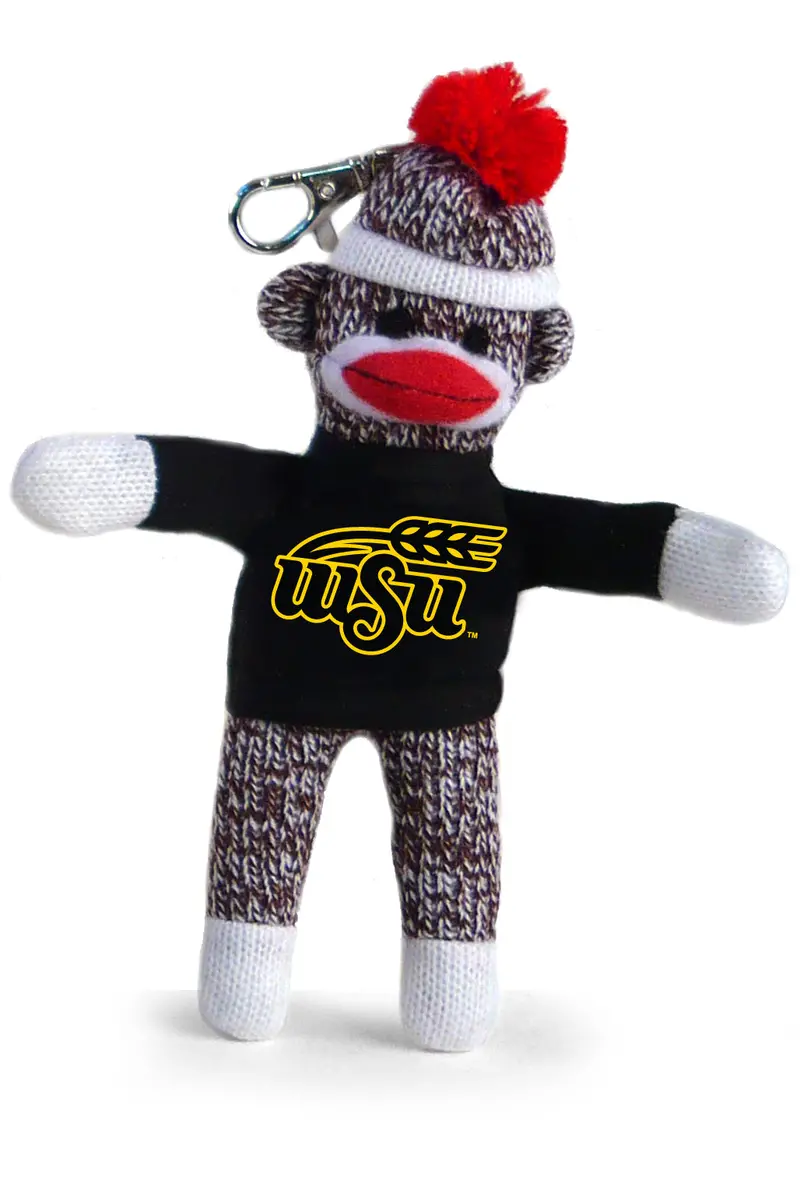 Wichita State Sock Monkey Keychain – 4-Inch School Spirit Charm 1