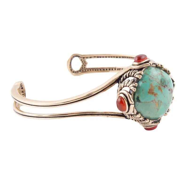 Wilder Cuff Bracelet Featuring Turquoise, Carnelian, And Antique Bronze 1