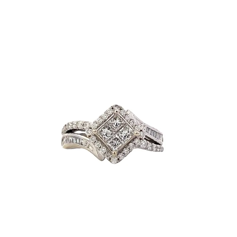 Women'S 10K White Gold Diamond Ring – 0.98 Carat Total Weight 1