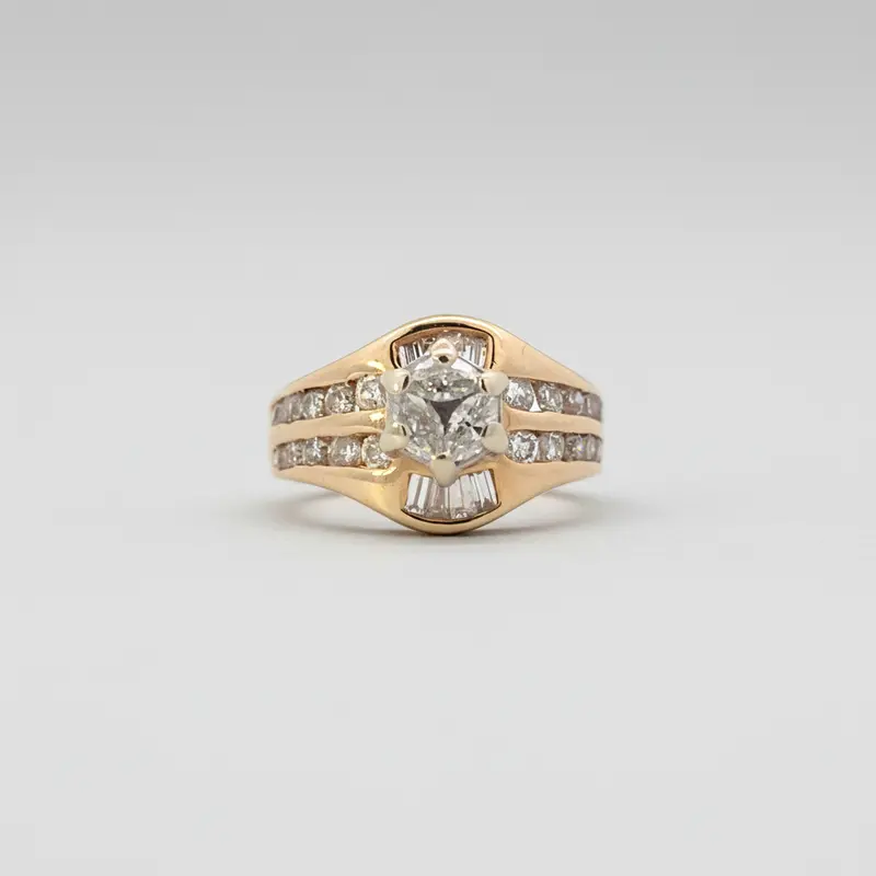 Women’S 14K White Gold Diamond Ring – 1.53 Carat Total Weight 1