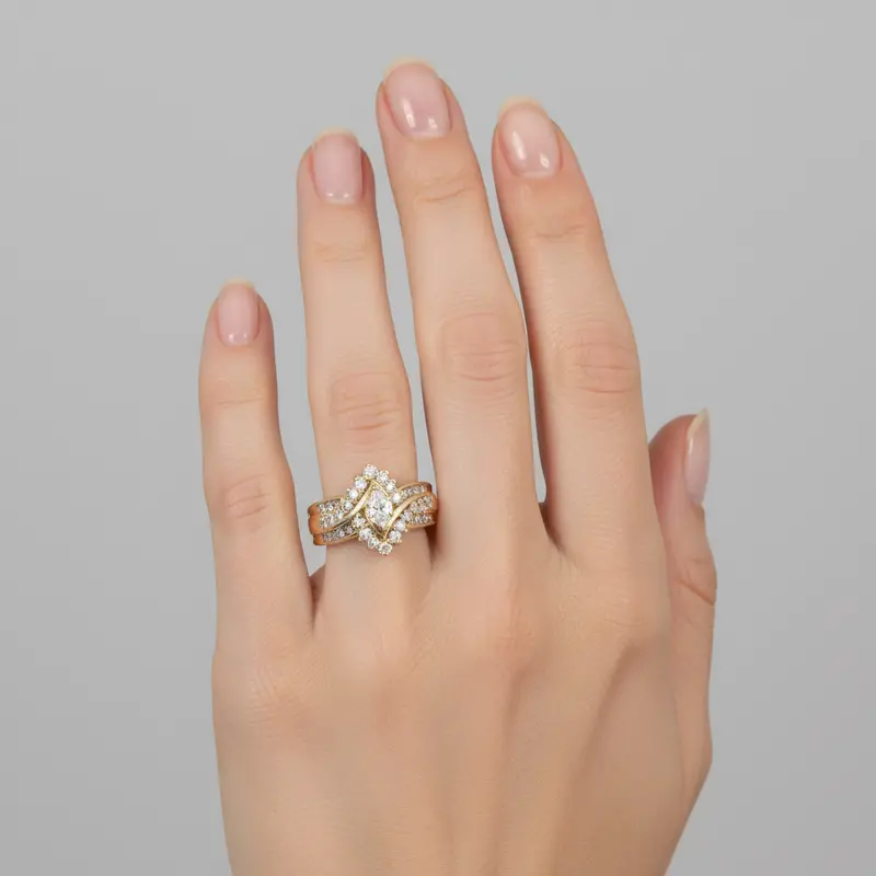 Women'S Diamond Ring Featuring 0.81 Carat Stones In 14K Yellow Gold 1