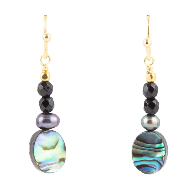 Xavier-Designed Abalone And Black Onyx Earrings 1