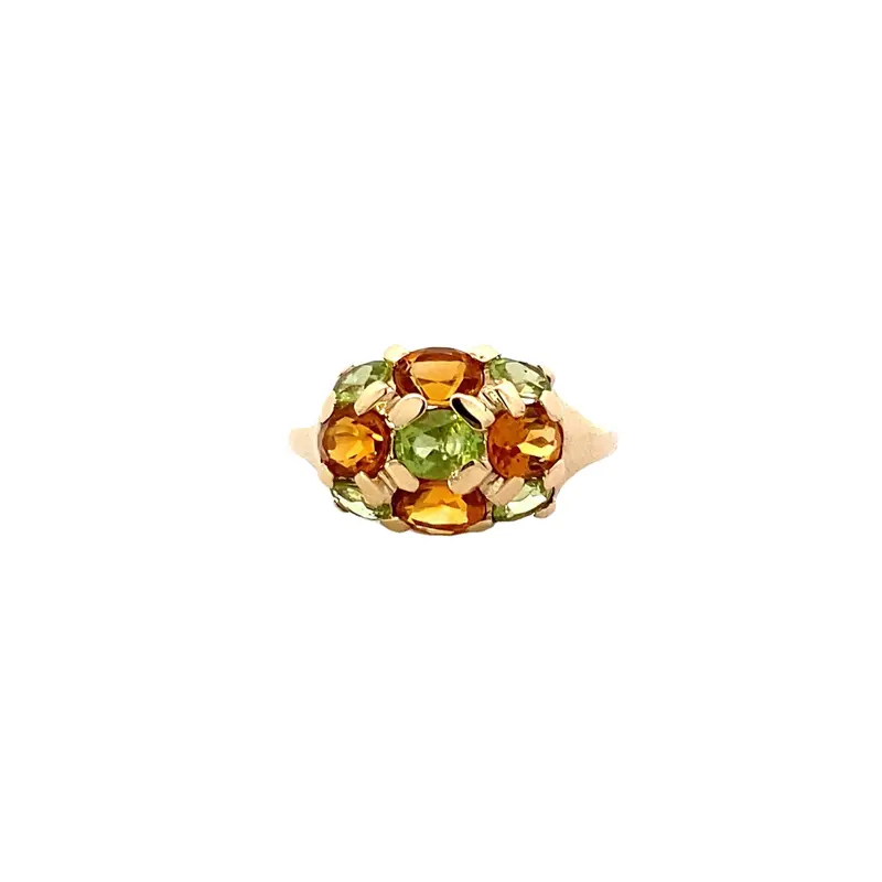 Yellow Gold Peridot And Citrine Ring – Vibrant Dual-Gemstone Design 1