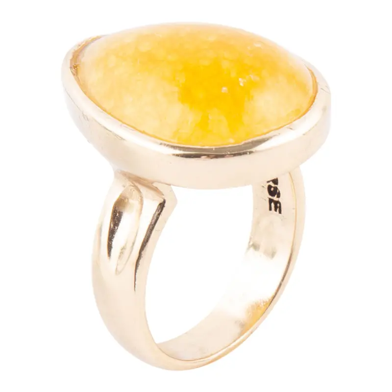 Yellow Quartz Accent Ring With Bronze Band 1