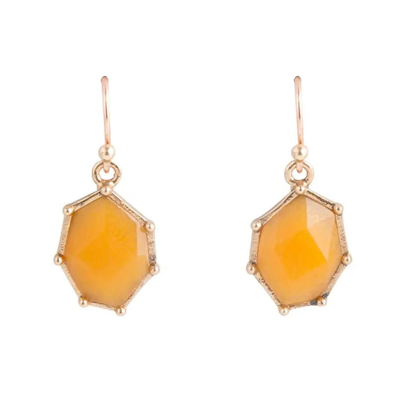Yellow Quartz Lucky Number 7 Earrings 1