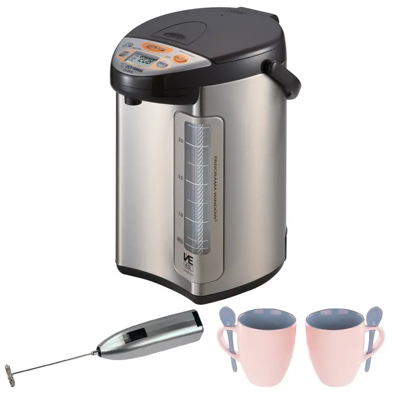 Zojirushi Cv-Dcc40Xt Hybrid Water Boiler & Warmer – 4L Stainless Dark Brown With Milk Frother & Accessories 1