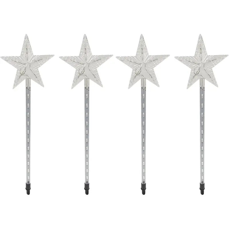 Alpine 25-Inch Led Shooting Star Garden Stake Set (4-Pack, Warm White Lighting) 1