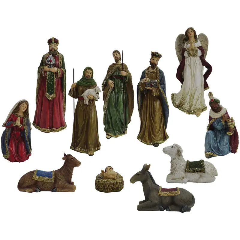 Alpine Polystone 11-Piece Nativity Scene Set 1