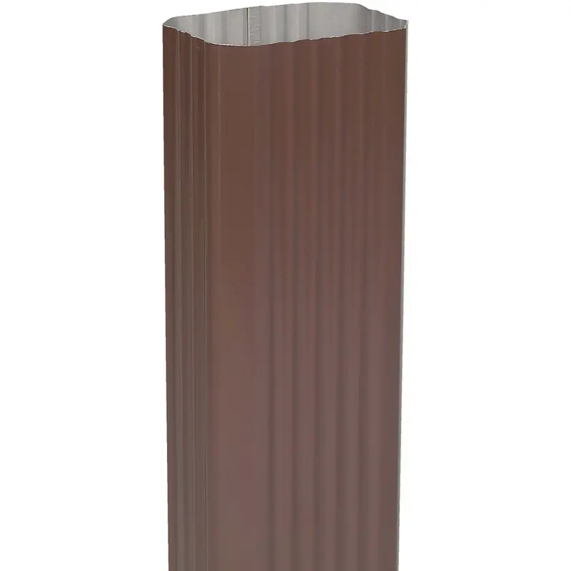 Amerimax 2-Inch By 3-Inch Brown Aluminum Downspout Section 1
