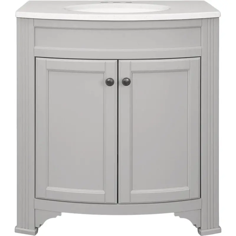 Continental Cabinets Duval Vanity – Gray Cabinet With Arctic White Solid Surface Top (30-1/2" W X 34-3/8" H X 18-3/4" D) 1