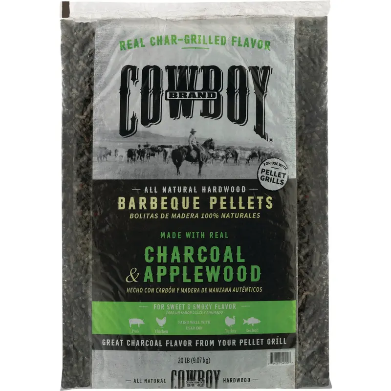 Cowboy Apple Wood Charcoal Pellets – 20-Pound Bag For Grilling & Smoking 1